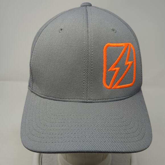 Sport-Tek Fitted Baseball Hat Gray XL Embroidered Flexfit Vent Holes - Picture 2 of 9